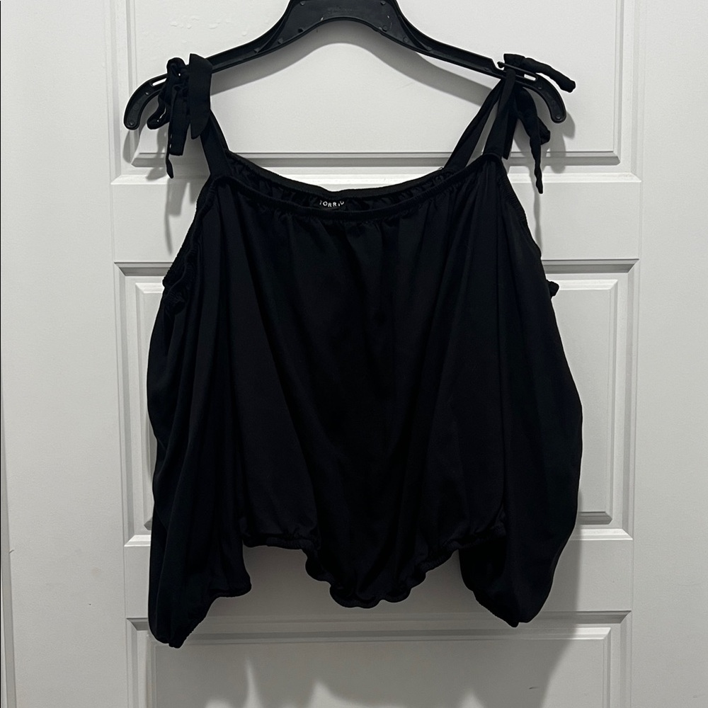 Off-the-Shoulder Black Women's Top
